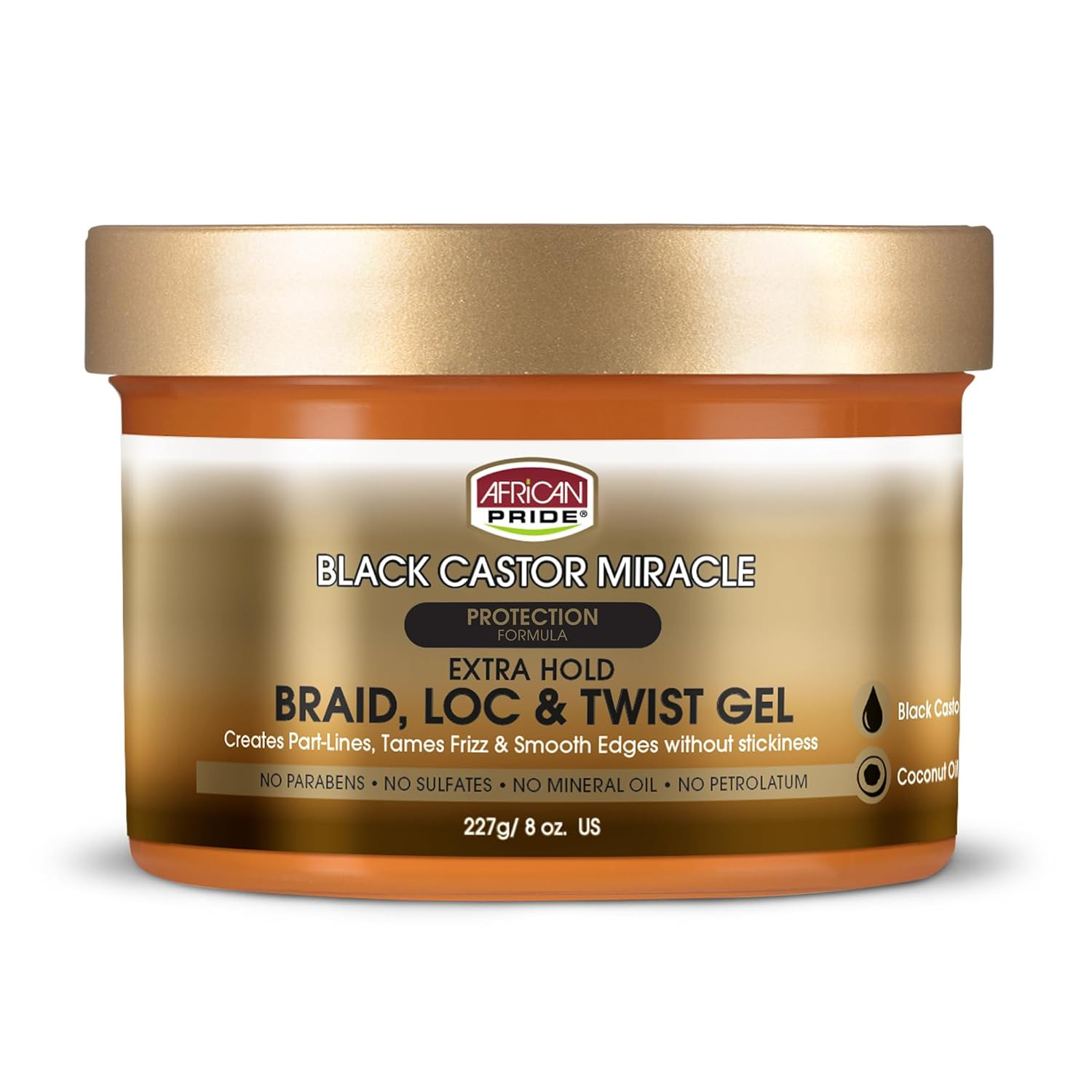 African Pride Black Castor Miracle Extra Hold Braid, Loc, Twist Gel – Extreme Ho
