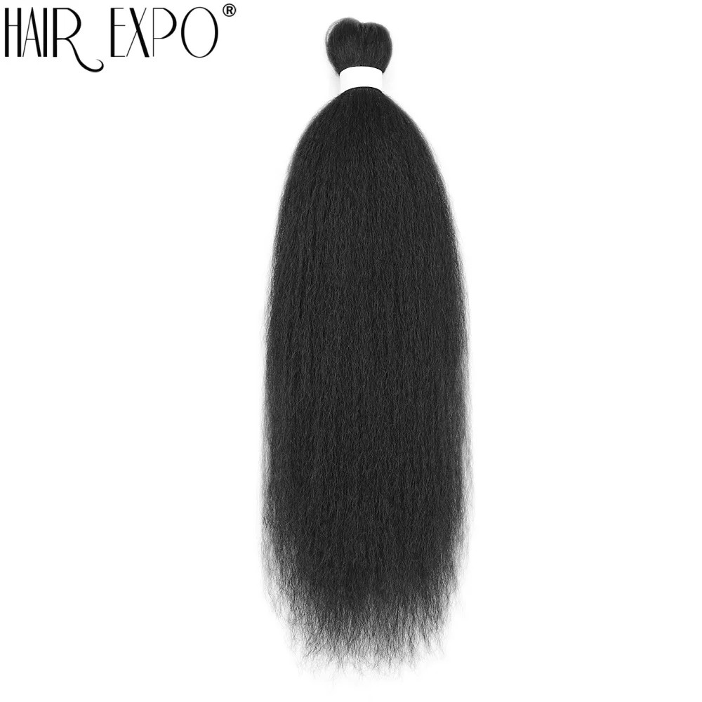 Women’s 26 Pre-stretched Yaki Straight Synthetic Hair Bundles Kanikaron Crochet