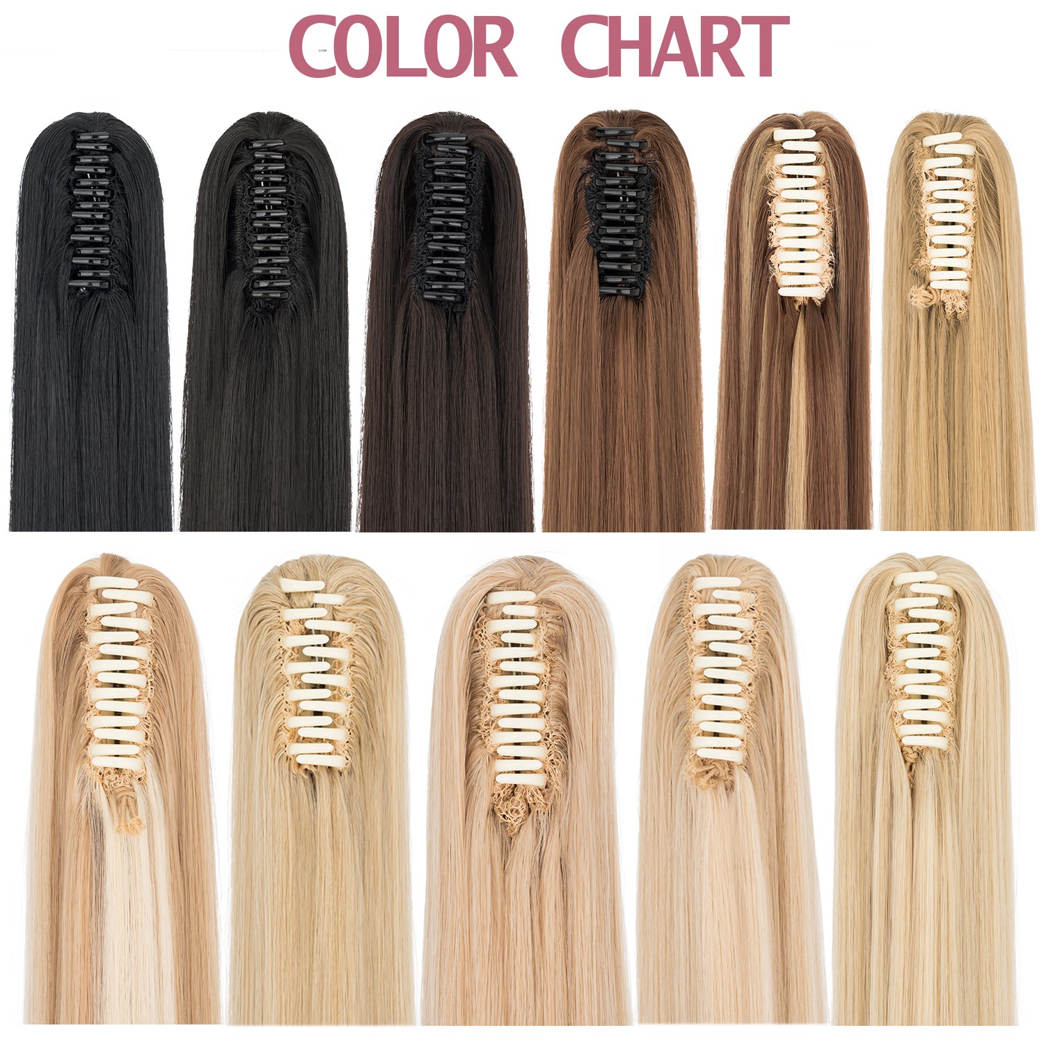 26″30″ Real Ponytail Claw Clip Hair Extension Pony Tail Thick Hairpiece As Human