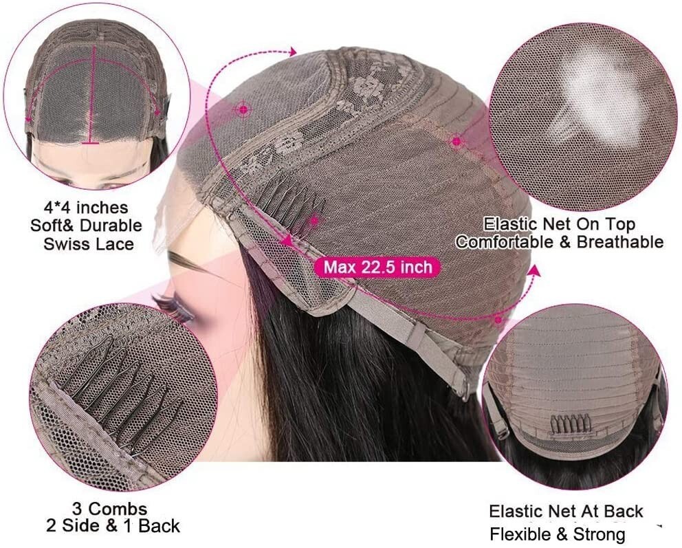 Body Wave Lace Front Wigs Human Hair Pre Plucked Bleached Knots, 150 Density