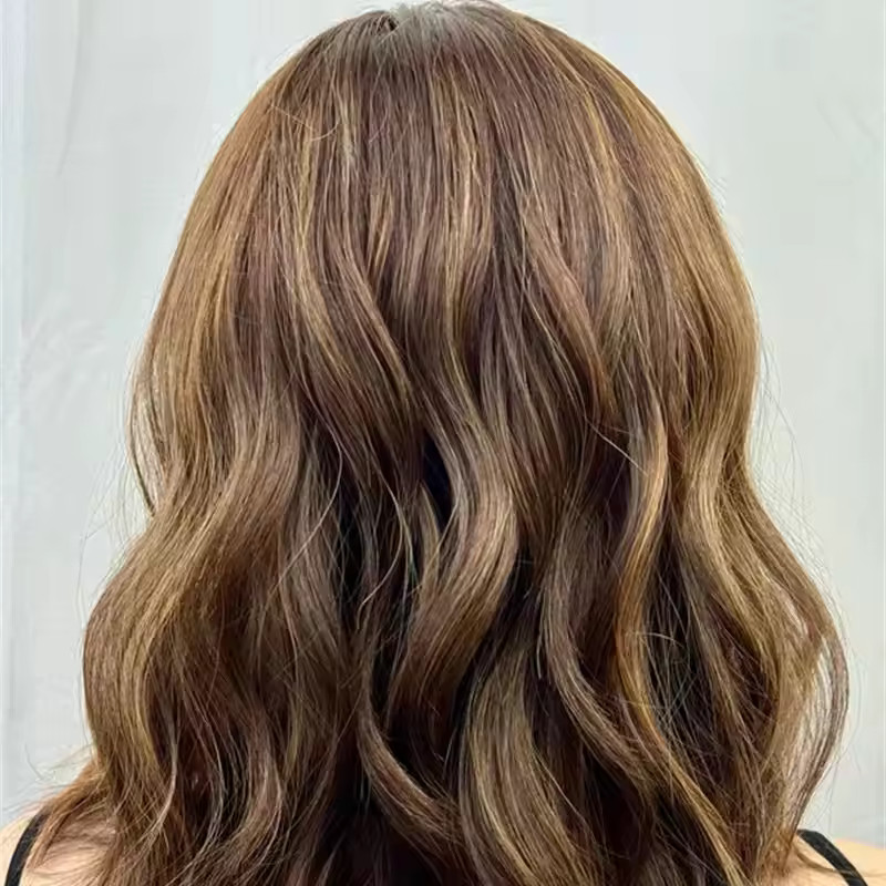 Ombre Honey Brown Blonde Highlight Balayage Lace Front 100% Human Hair Wigs 13×4