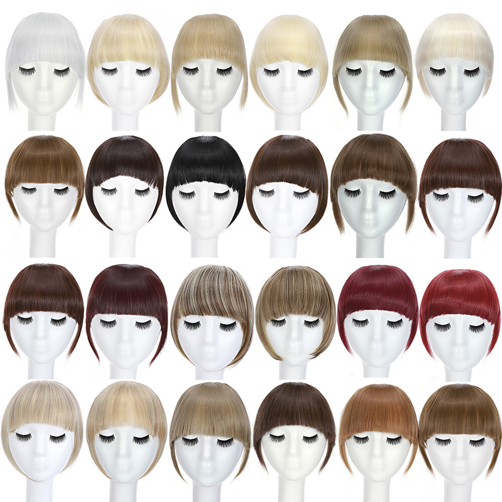 Thick Bangs Clip in Hair Extensions Front Cover Fringe Bangs As Human Hair US