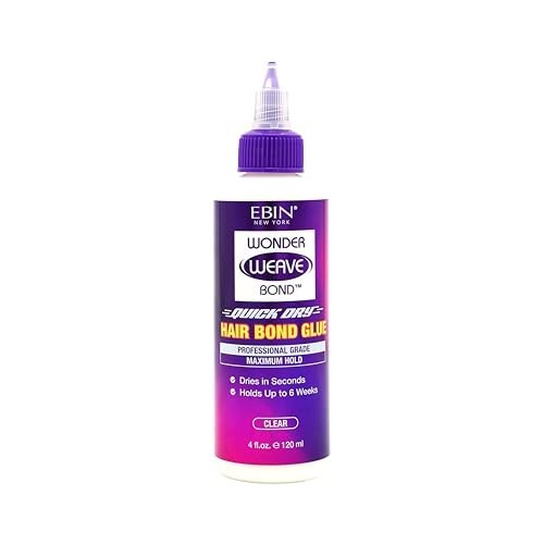 Clear Hair Bond Glue 4 Fl Oz – Quick-Dry Strong Hold for Weave & Track Applicati