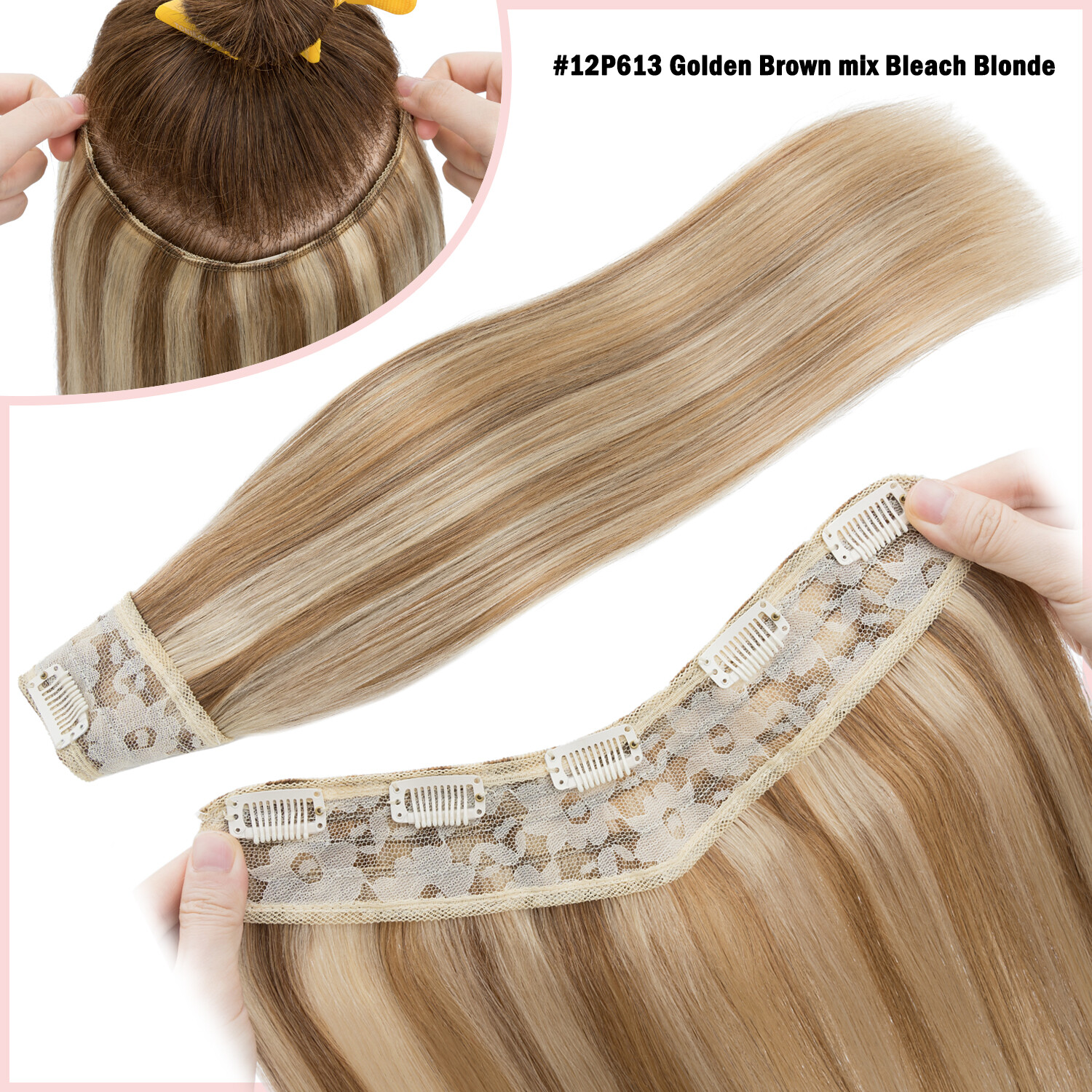 Hair Extensions 100% Human Remy Piece Wire In One Piece Weft V Shape U Part US