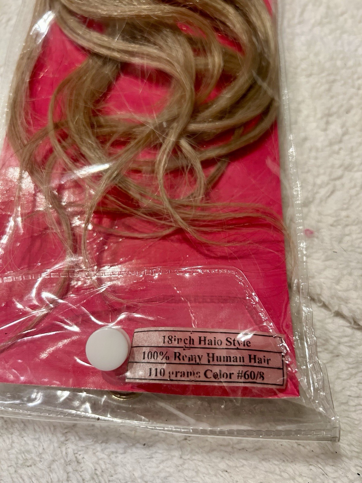 Blonde W Highlights Halo Hair Extensions daydream hidden crown 18” Color 60/8