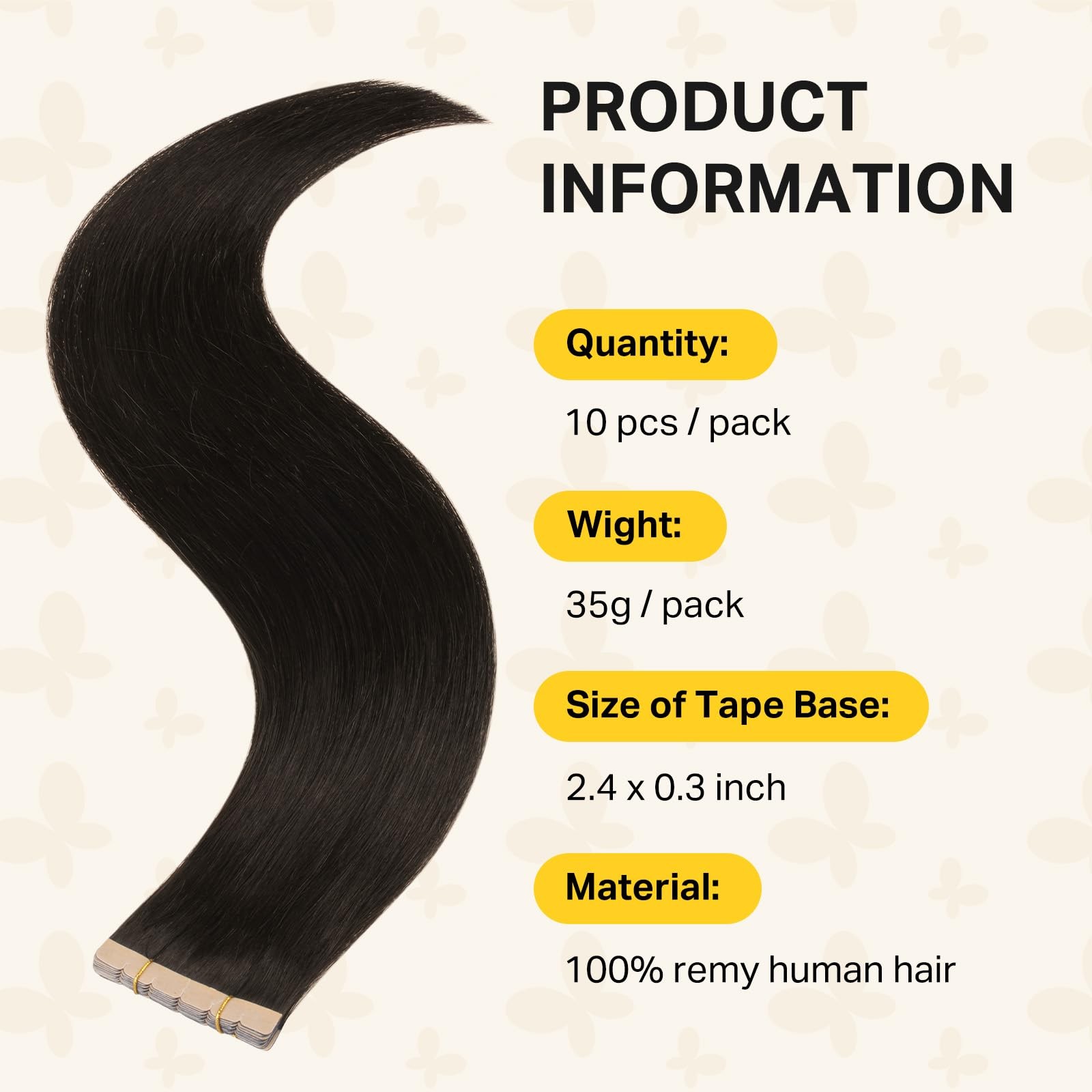 Doores Tape In Hair Extensions 16 Inch 10Pcs 35G Dark Brown Mini Tape Weft