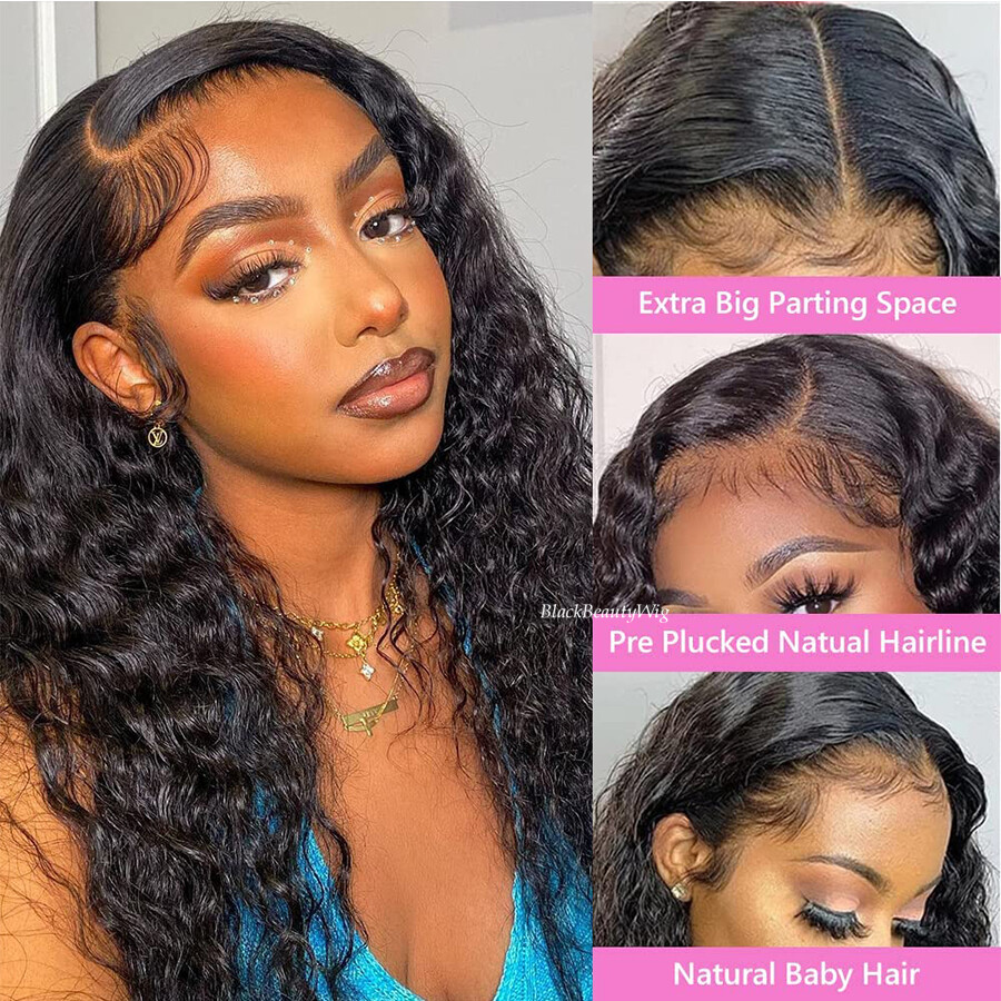 Silk Top Full Lace Human Hair Wig Deep Wave Pre Plucked 5×4.5 Silk Base Lace Wig