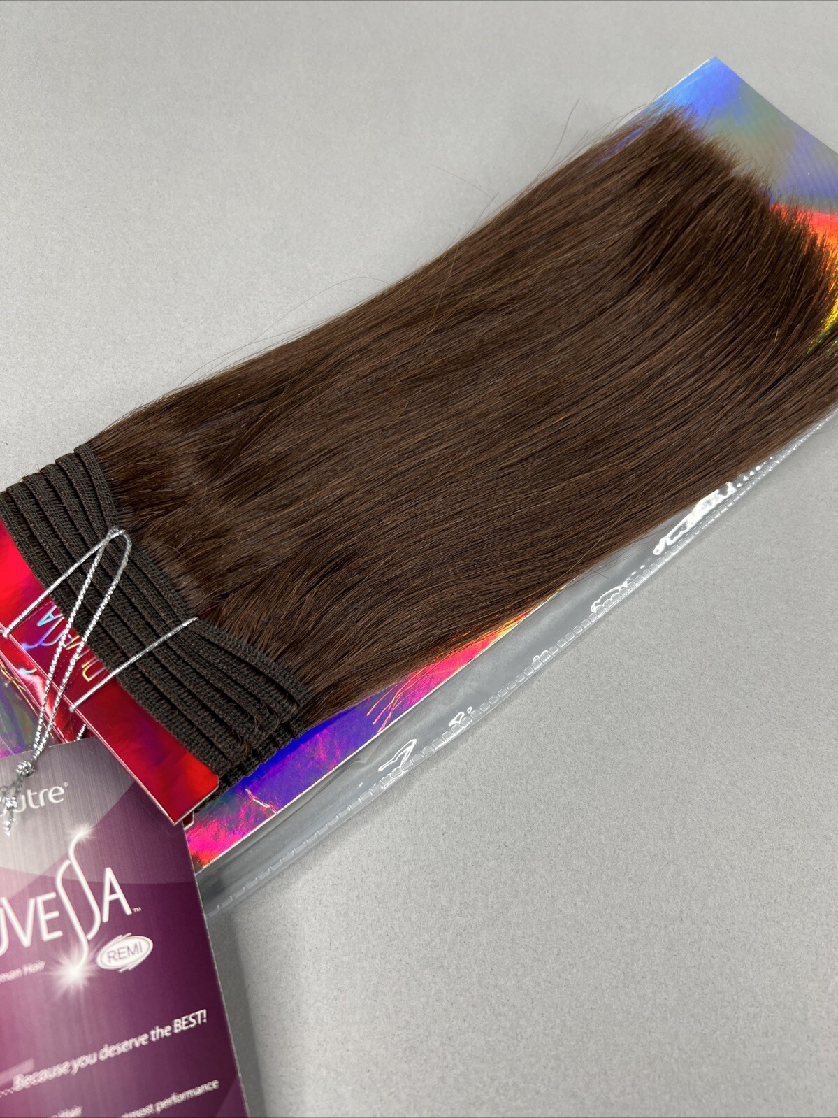 10s 9” Yaki Straight #4 Dark Brown Duvessa Remi 100% Human Hair Track Extensions