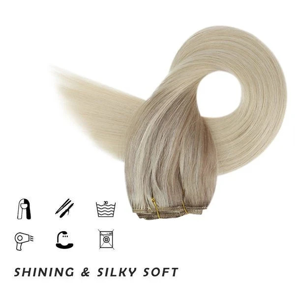 Sunny Hair CLIP-IN 22″ Dark Gold to Light Blonde Human Hair Extensions CP NORDIC