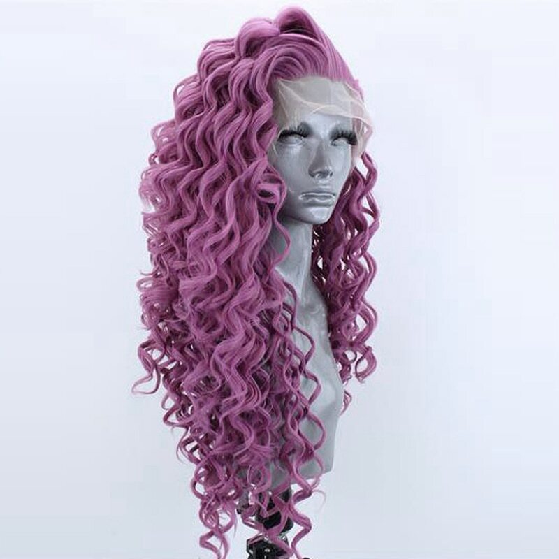 Long Deep Wave Hair Synthetic Lace Front Wig High Temperature Fiber Hair Wigs