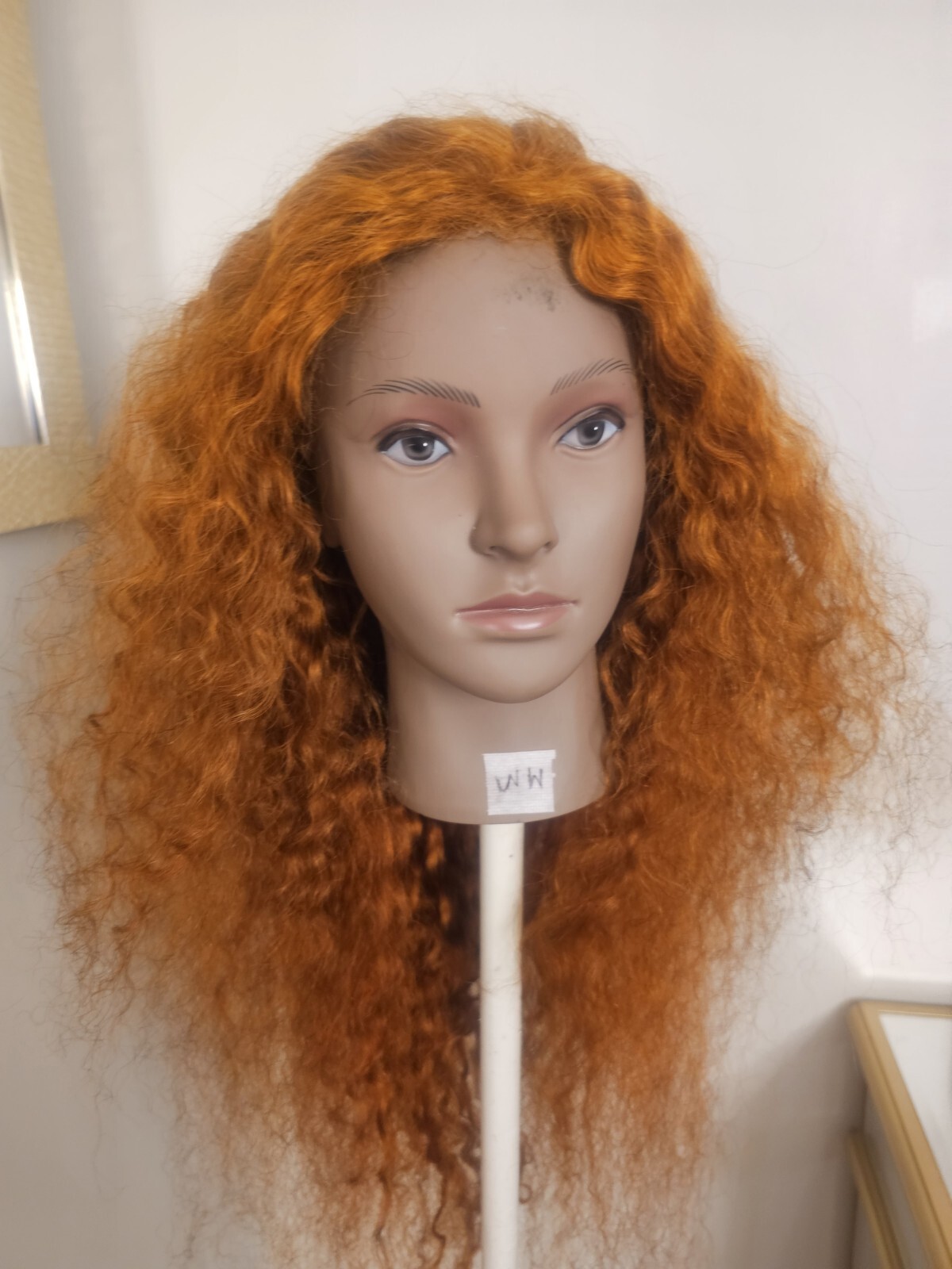 High Quality regular Top Orange 24″ Kinkcurly 150% Virgin Human Hair Lace Wig