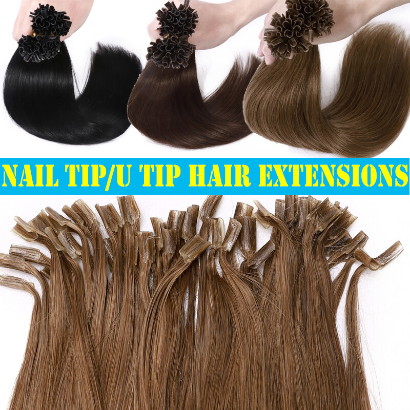 U Tip Keratin Bond Hair Extensions 100% Remy Human Hair Nail-Tip #Highlight 1g/s