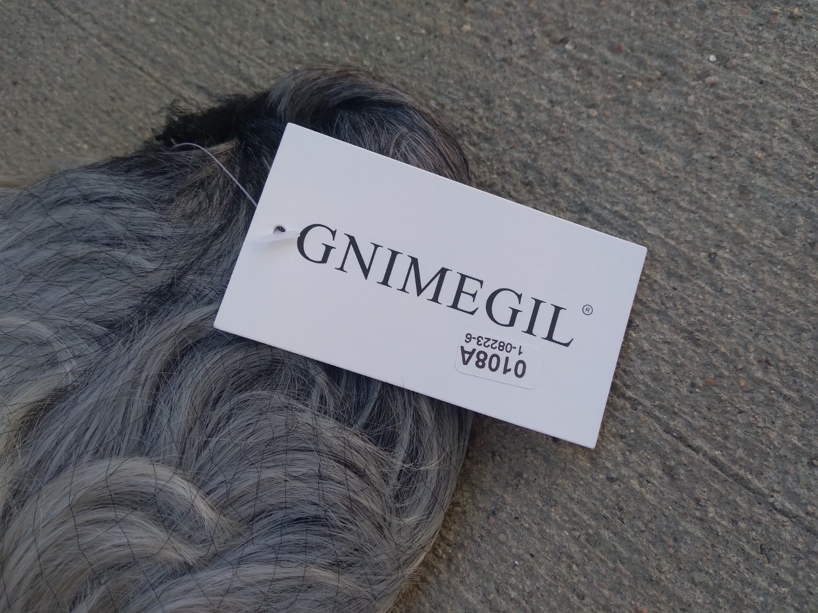 Gnimegil Gray Bob Wig NEW with Weaving Cap Black