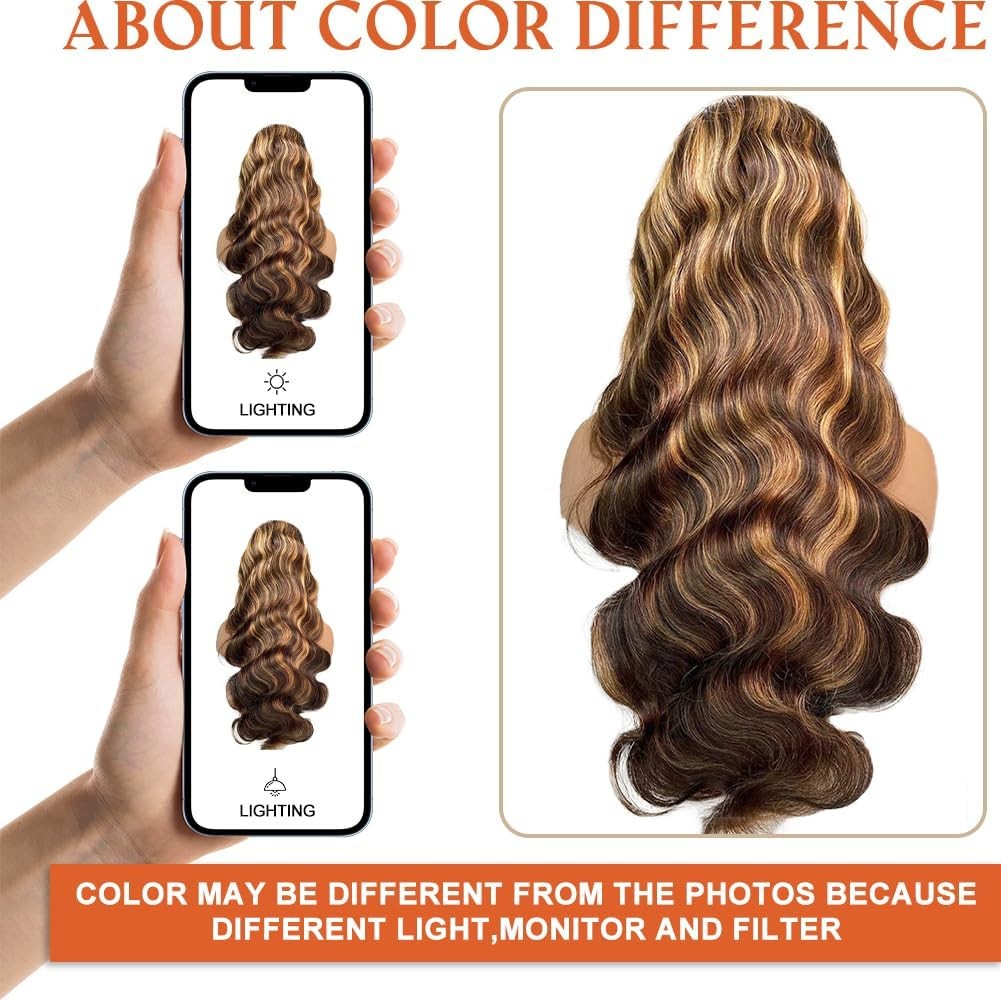 Transparent Lace Wigs Human Hair 13×4 Body Wave Honey Blonde Lace Front Wigs