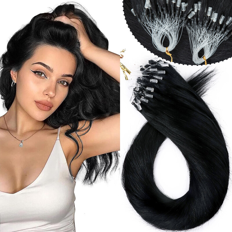 CLEARANCE Micro Beads Ring Loop Human Hair Extensions Real Remy Hair Highlight