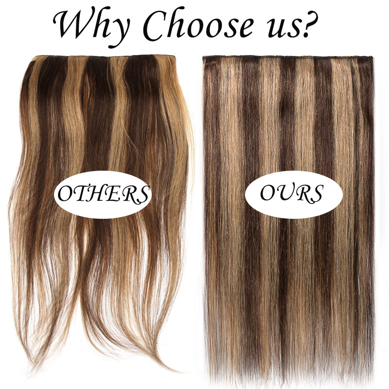 100% Soft 100% Remy One Piece Clip in Real Human Hair Ectensions 3/4 Full Head