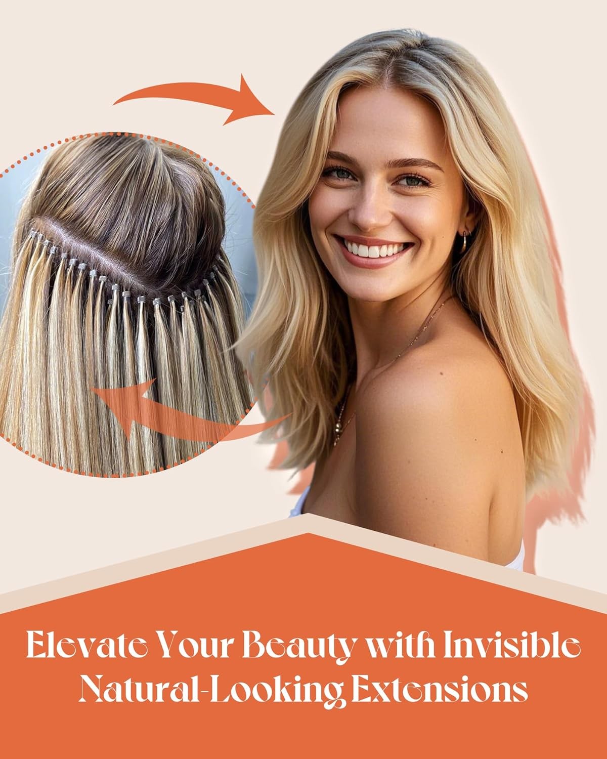 Sunny Hair NANO 14in Ash /Bleach Blonde Hair Extensions – NANO_P18-613_14_50G3