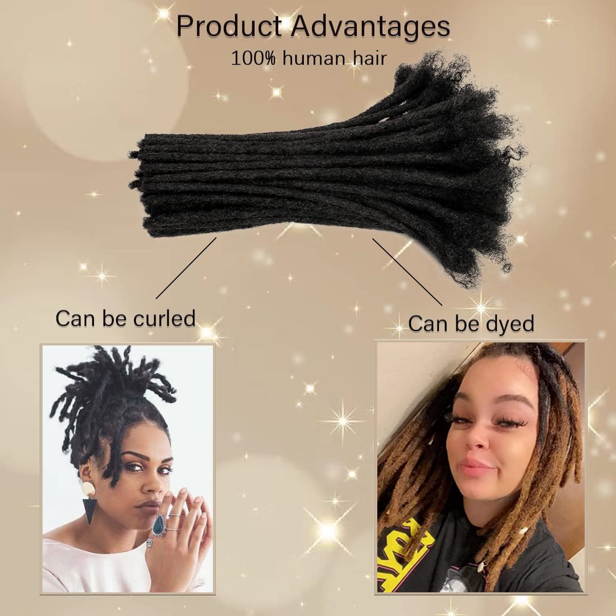 Luckroce Human Hair Loc Extensions Bundles Width 100 Permanent Huamn Hair 6