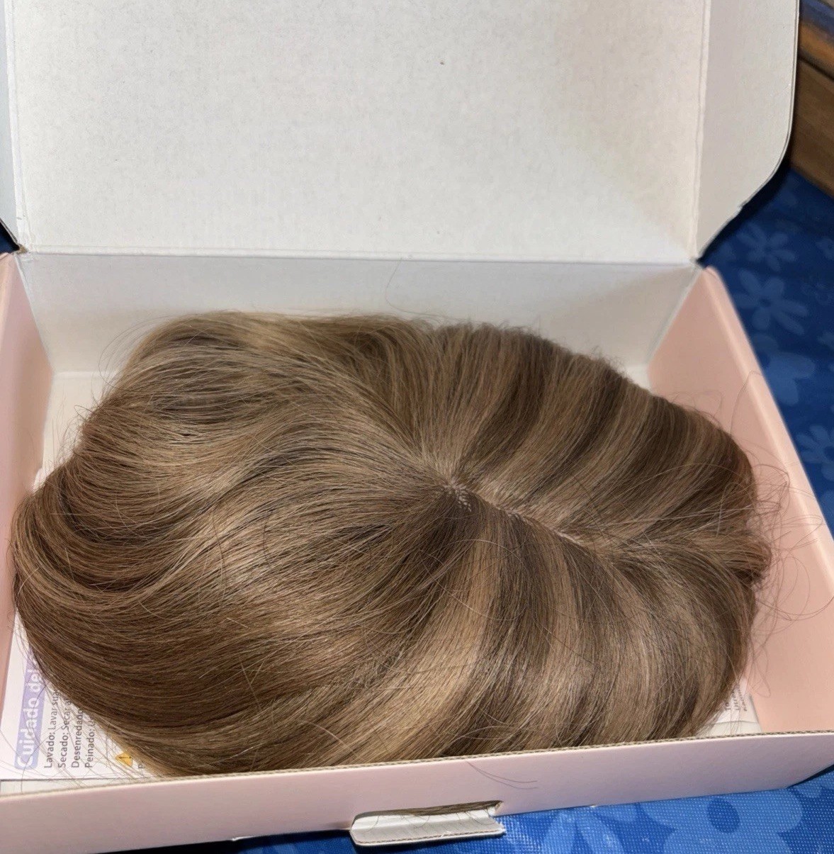 MY-LADY Human Hair Topper Real Human Hair Light Brown/Blond Mix
