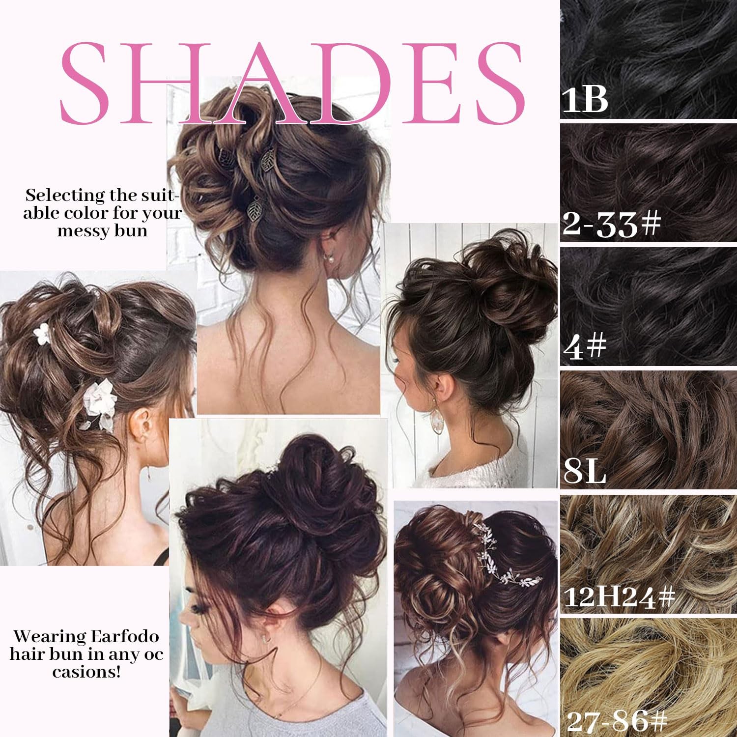 5 PCS Messy Bun Hair Piece for Women Scrunchies Ponytail Extension with Elast…