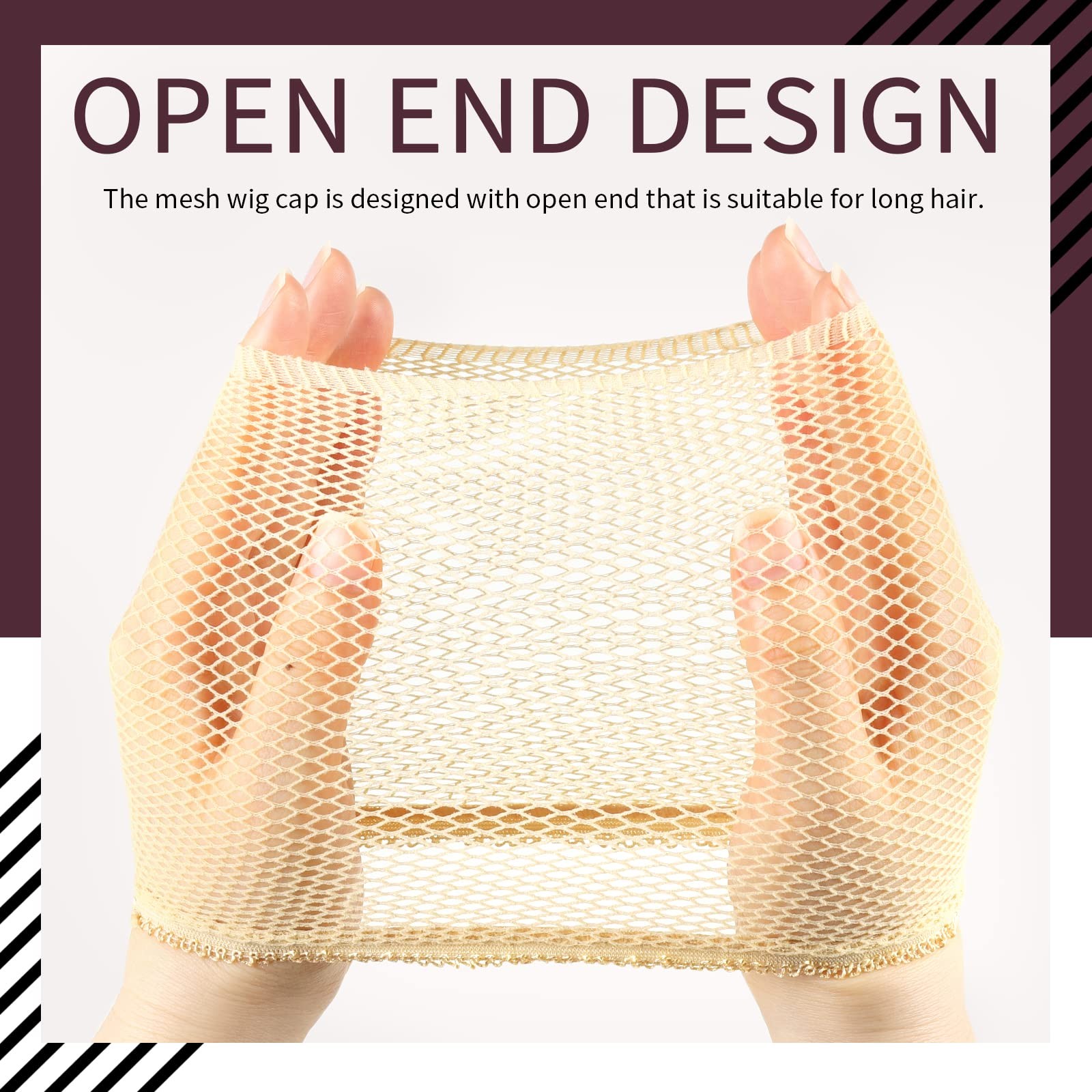 FANDAMEI Wig Caps Net, 4PCS Mesh Net Open End, Light Brown Cap…