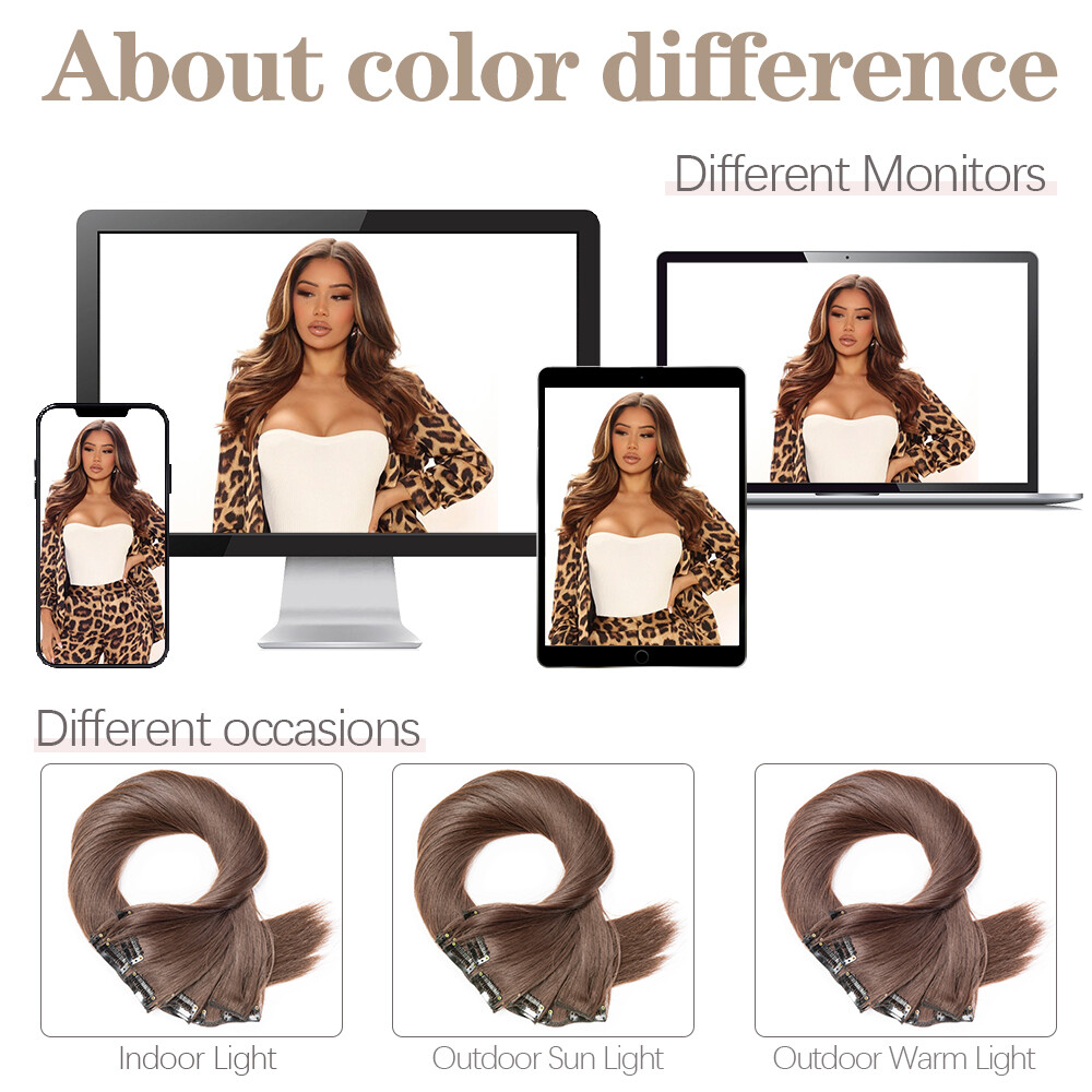 100% as remy human Hair Long Full Head Clip in on Hair Extensions Thick Ombre US
