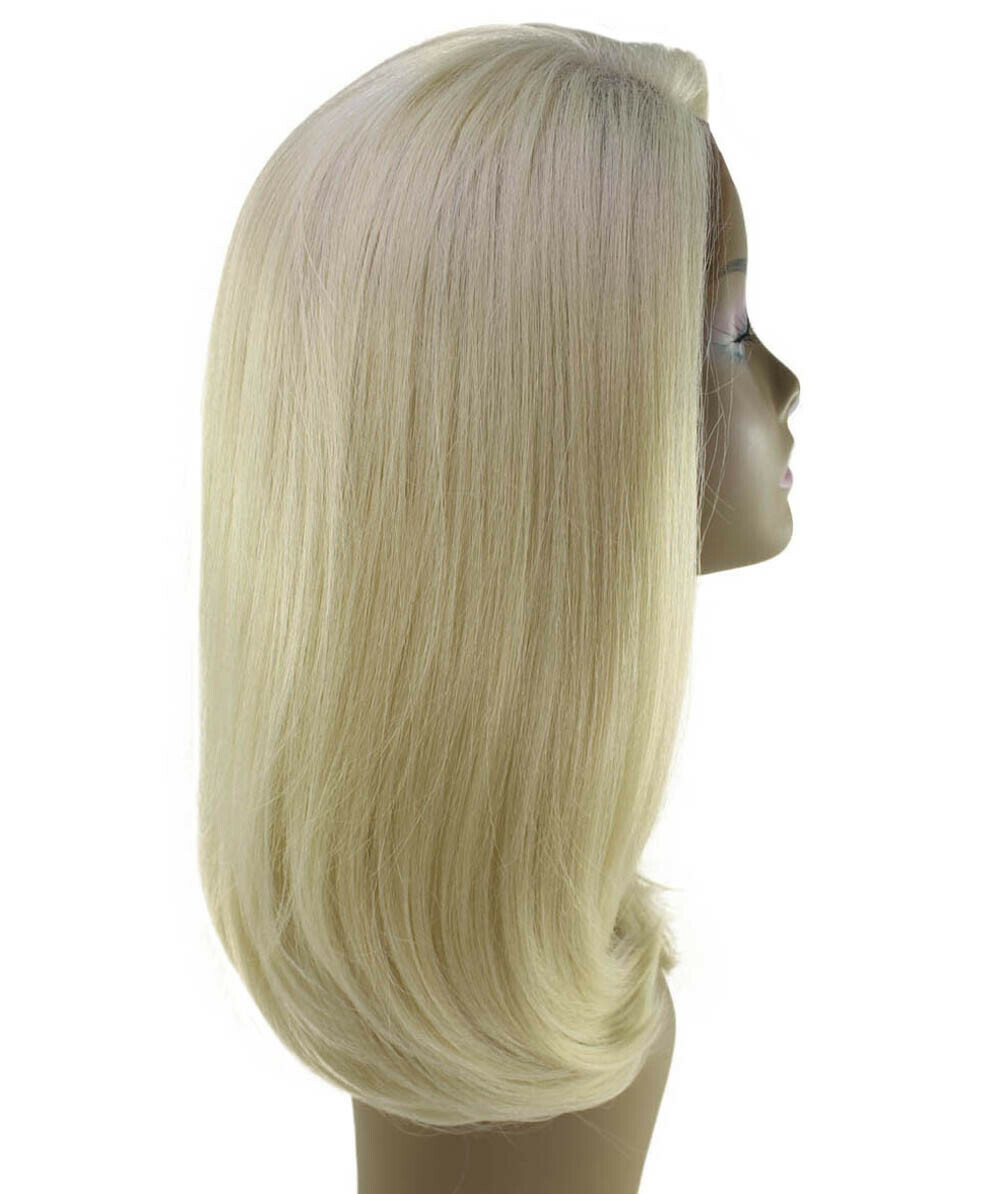 LUXLUXE Paloma Straight 18 Inch Long 360 Degree Lace Front Wig, Light Blonde