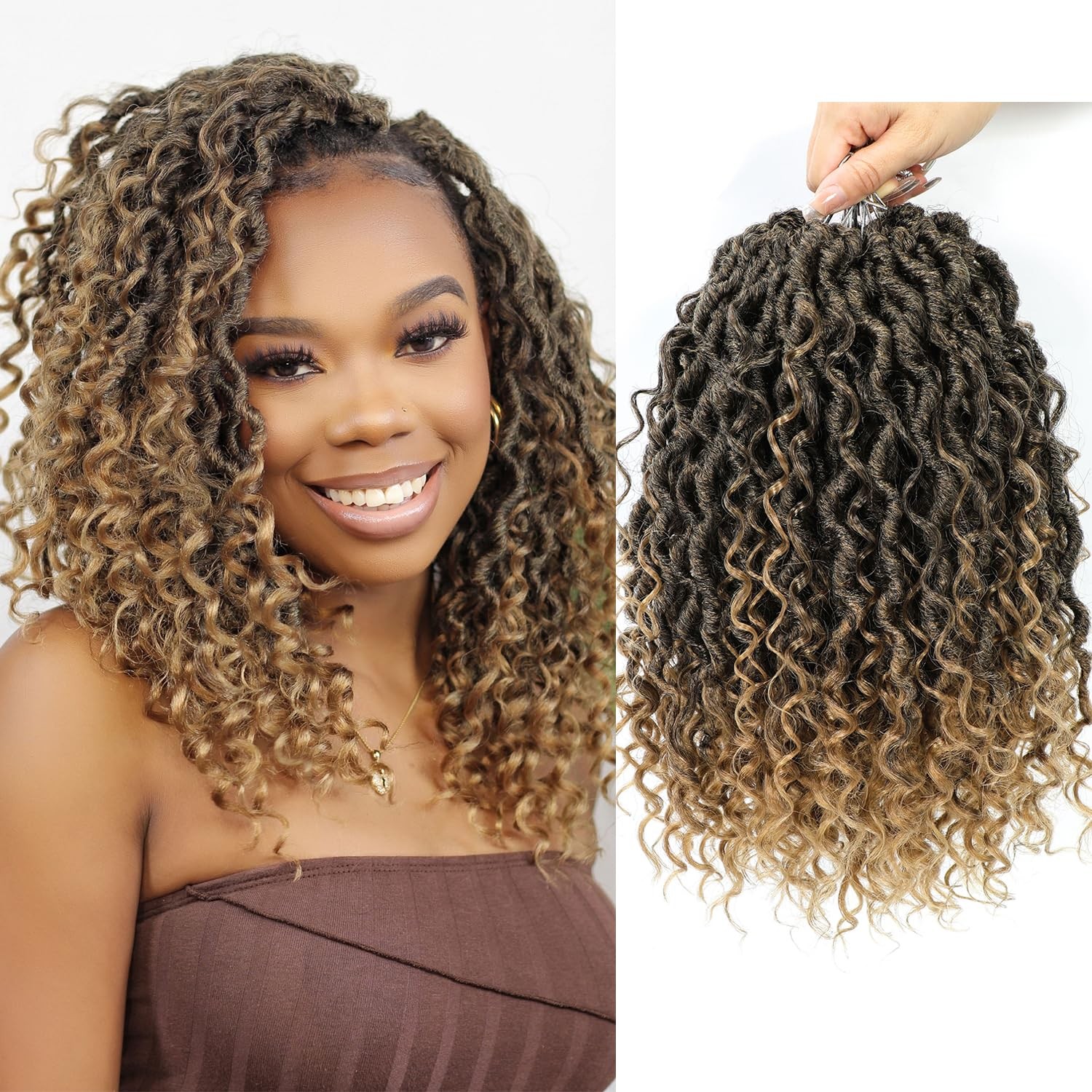 Ameli Goddess Locs Crochet Hair 8Packs Goddess Faux Locs Crochet Hair For Black