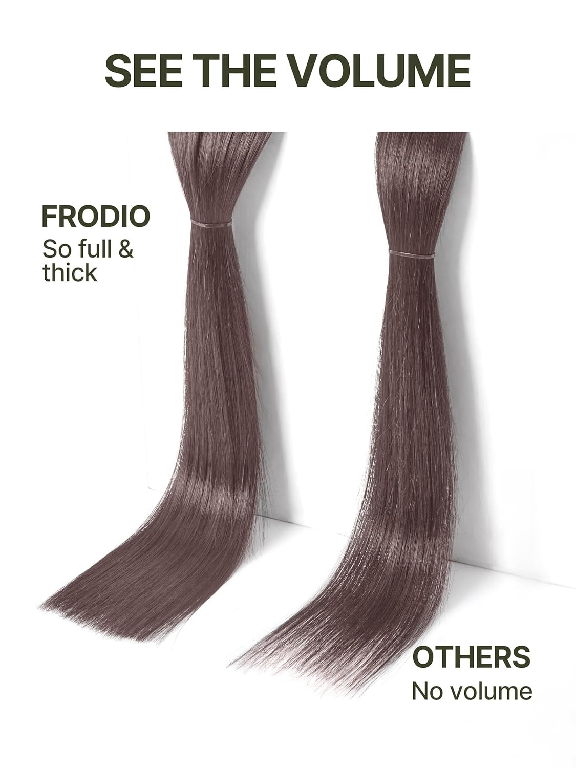18″ Dark Brown Clip-In Human Hair Extensions, 7 Pieces, 110G