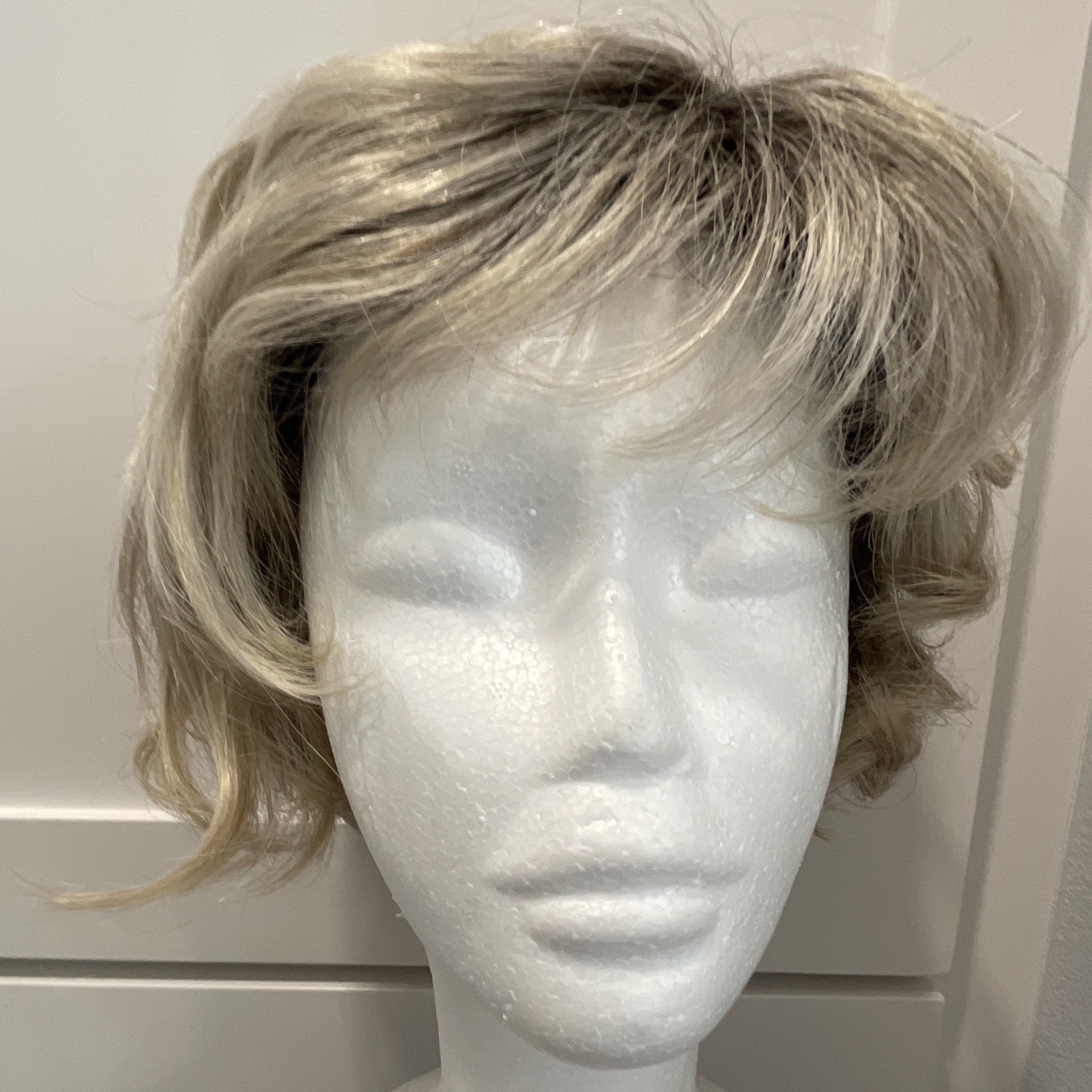 Envy by Alan Eaton Carrisa Synthetic Layered Bob Wig Classic Cap Platinum Root