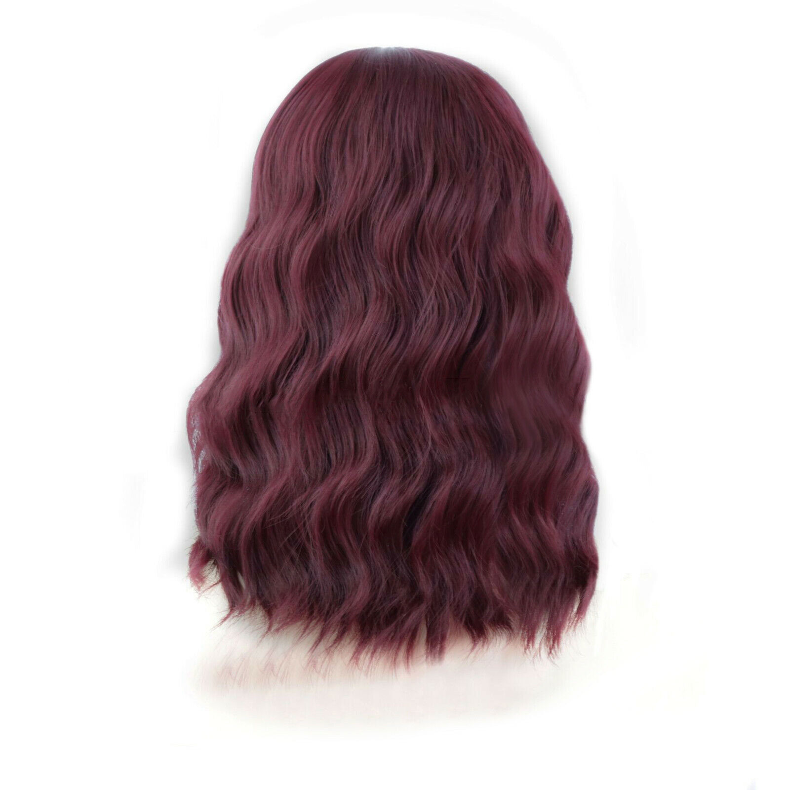 Burgundy Red Wavy Wigs with Bangs for Women Short Curly Bob Wigs with Bangs