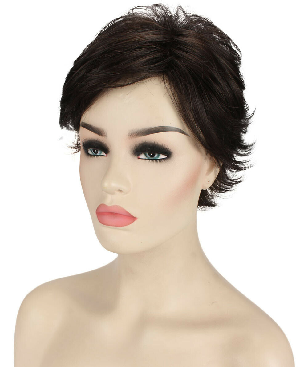 Dorothy – Straight Kanekalon Synthetic Fiber Full Wig, 2-4.5 in, Dark Brown