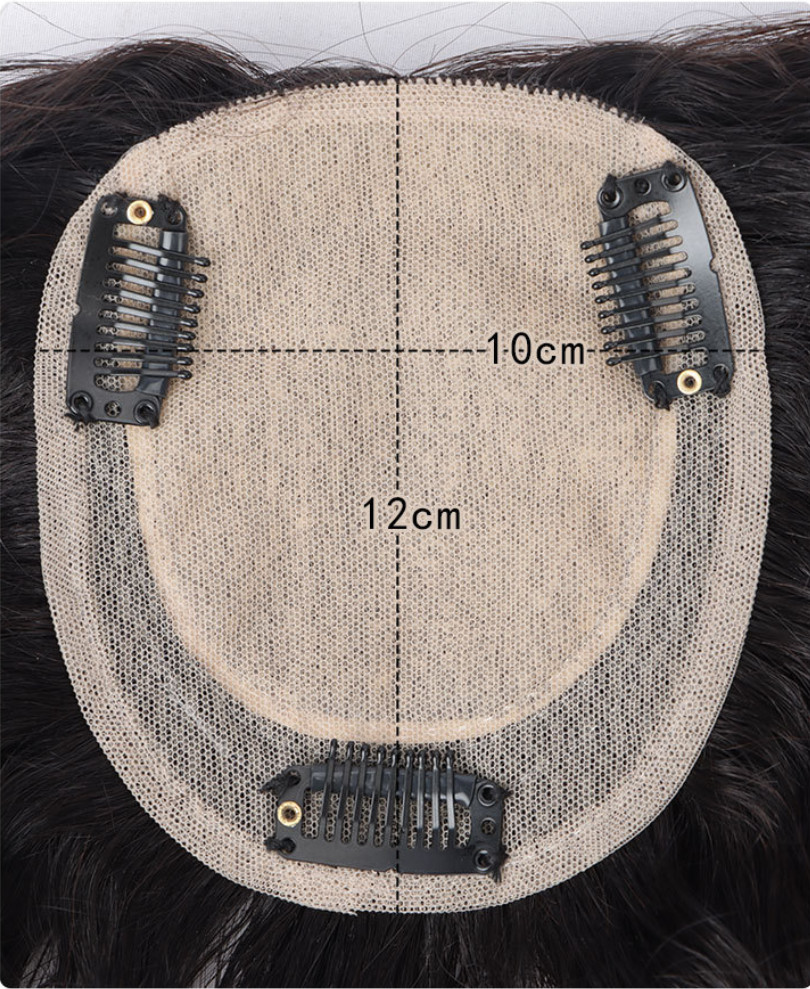 100% Human Hair Toupee Curly Hair Topper Top Clip in Hair Pieces for Women 30cm