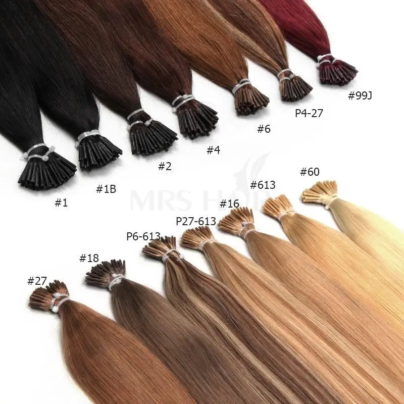 I Tip Hair Extensions Real Human Hair 30g/pack Microlink Capsules 14″