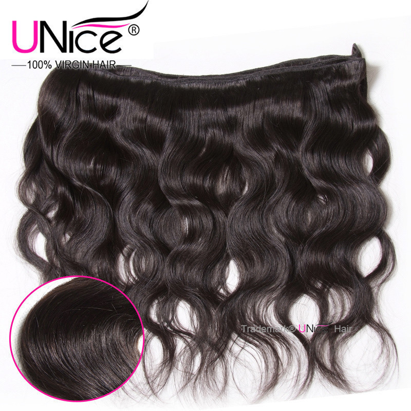 UNice Hair Cambodian Body Wave Bundles Virgin Human Hair Extensions Weaves Wefts