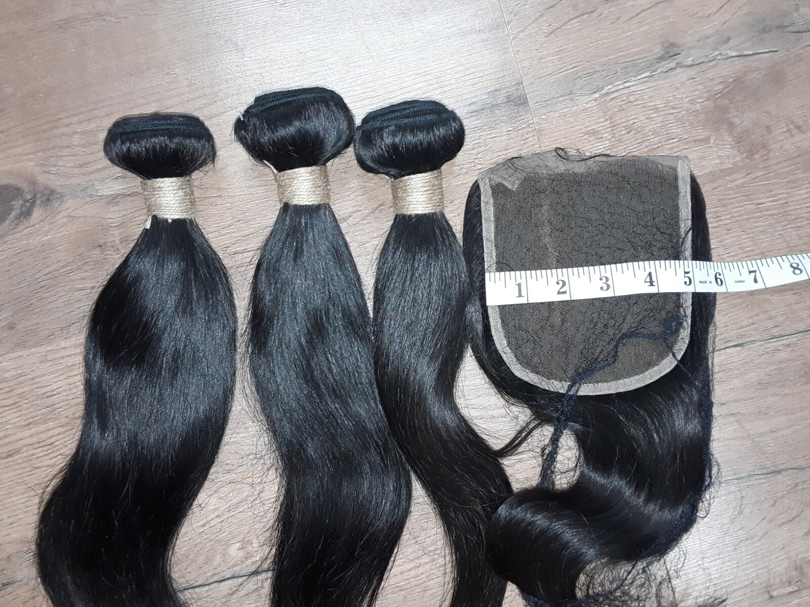 12A BRAZILIAN VIRGIN HUMAN HAIR STRAIGHT 12+14+16&10INCH 5X5 WIDER CLOSURE 390g