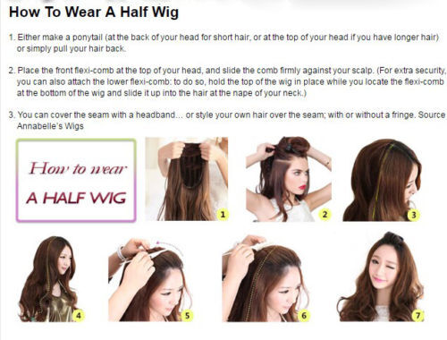 NEW 3/4 Machine Cap Half Wig Body Wave 100% Human Hair Remy Hair 3/4 Half Wig