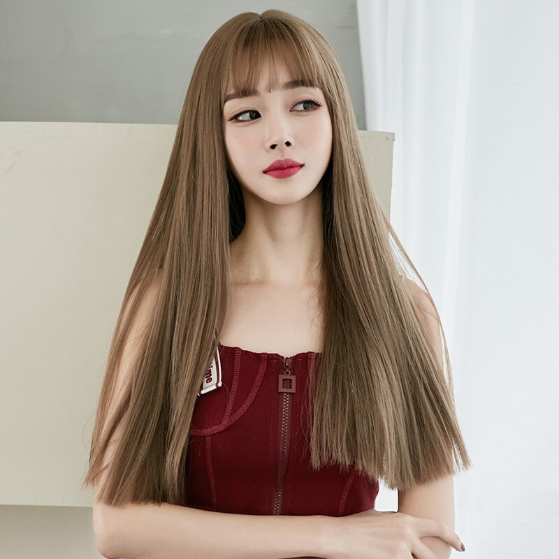 1 Set Straight Natural Daily Synthetic Wigs Blonde Fiber Heat Resistant Hair