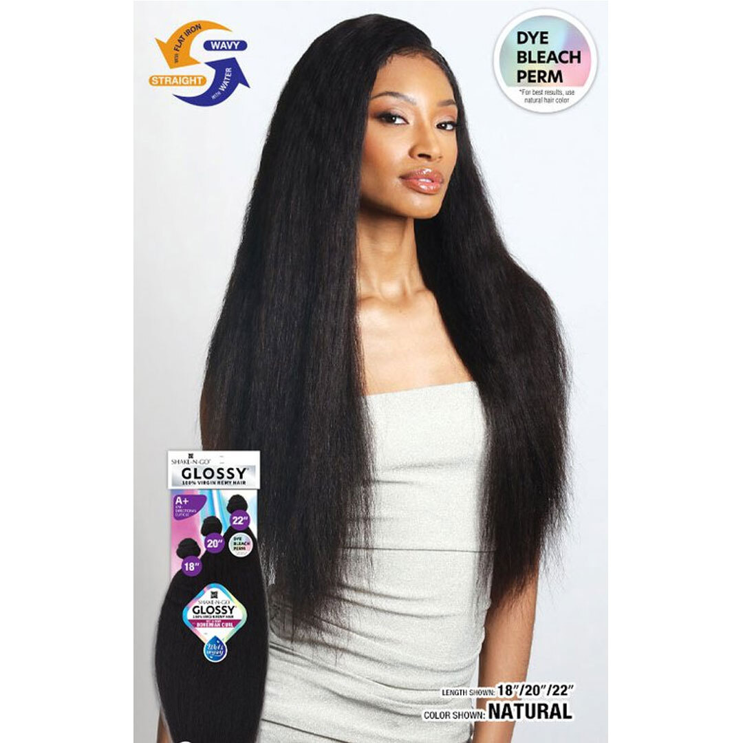 Shake N Go Virgin Remy Hair Weave Glossy 3 Bundles WW Bohemian Curl 18″20″22″