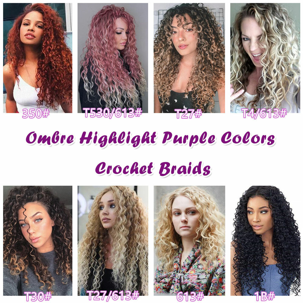 Water Wave Braids Curly Crochet Braiding Hair Extensions Boho Weave Braid Ombre