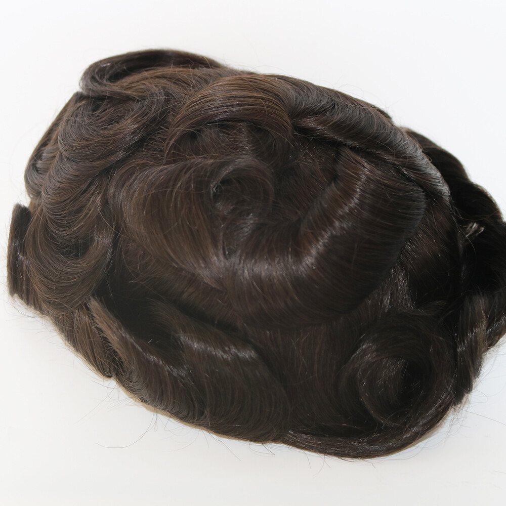 Natural Hair Thin Skin Human Hair Men Toupee Hair System Man Hair Prosthesis Wig