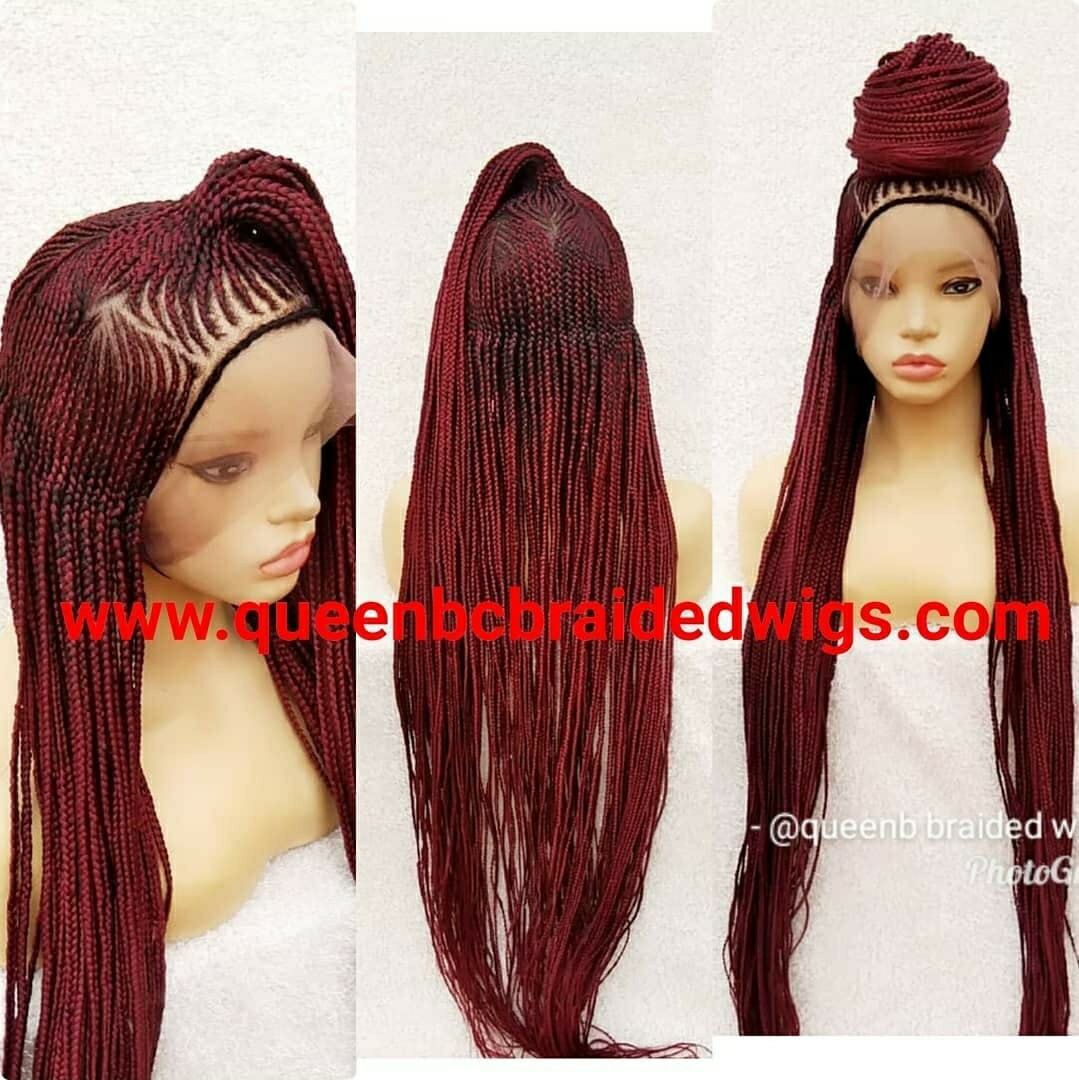 Braided wig: ponytail wig.handmade cornrow feedin braidPRE-ORDER ONLY.2-3WEEKS