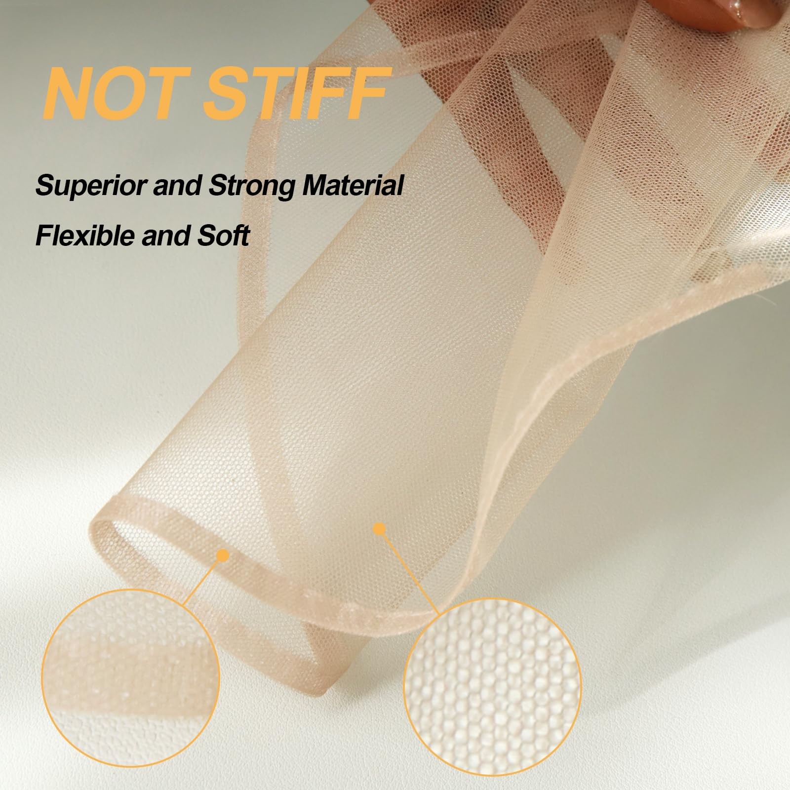 BEEOS 13×4 Transparent Frontal Lace for Making Wig, 5 Pieces Thin Net Base fo…