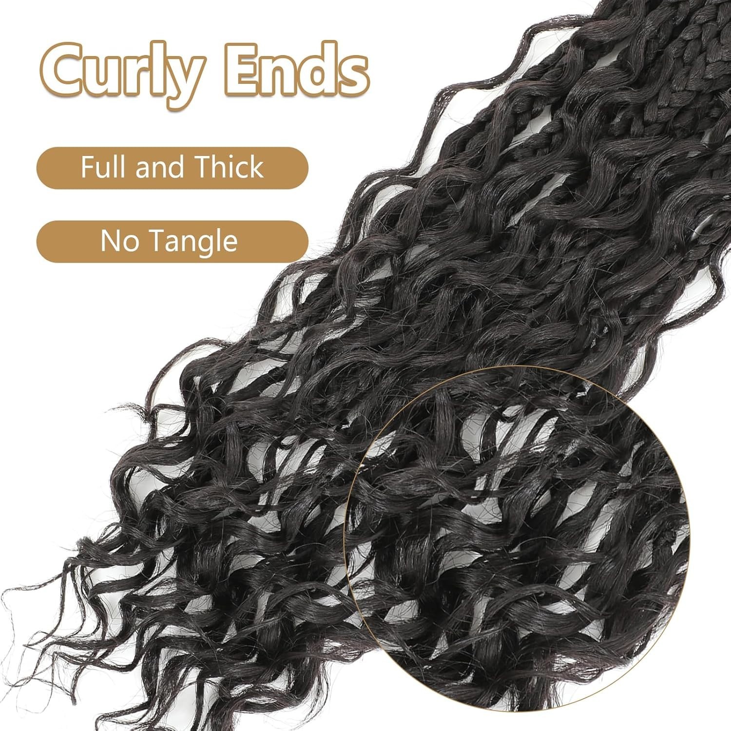 Luxury 12 Inch Curly Ends Box Braids – 8 Packs Bohemian Crochet Hair for Women