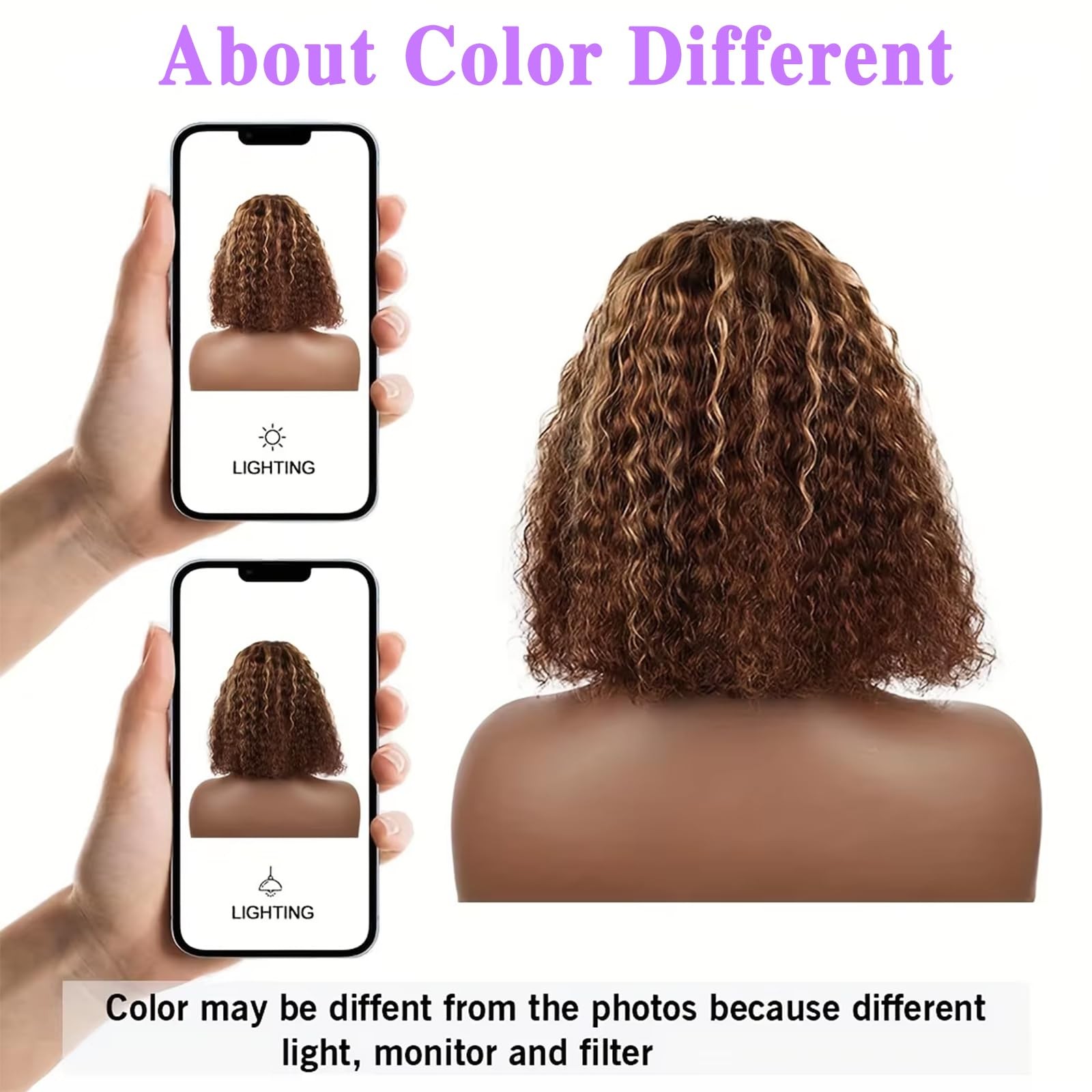 Punmasa 18 Inch Bob Wig Human Hair 13X6 Frontal Lace Wig 200 Density Highlight
