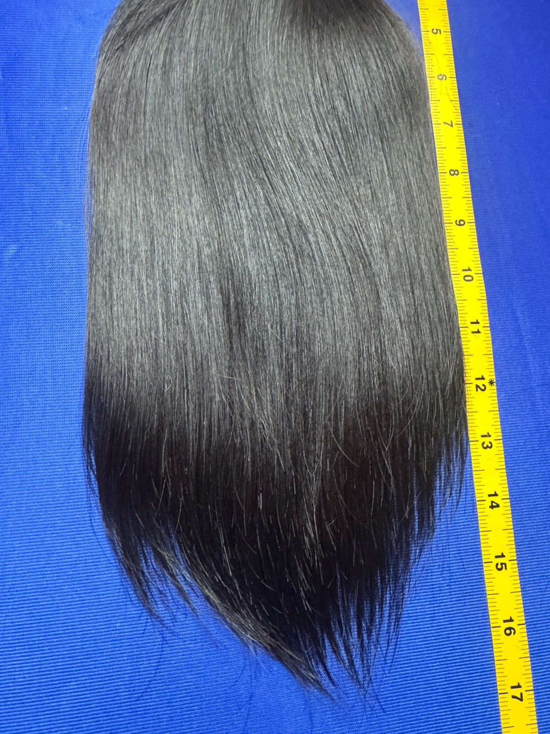 1483 Real Human Hair Ponytail 16” 115g – Soft Straight, Clean Cut