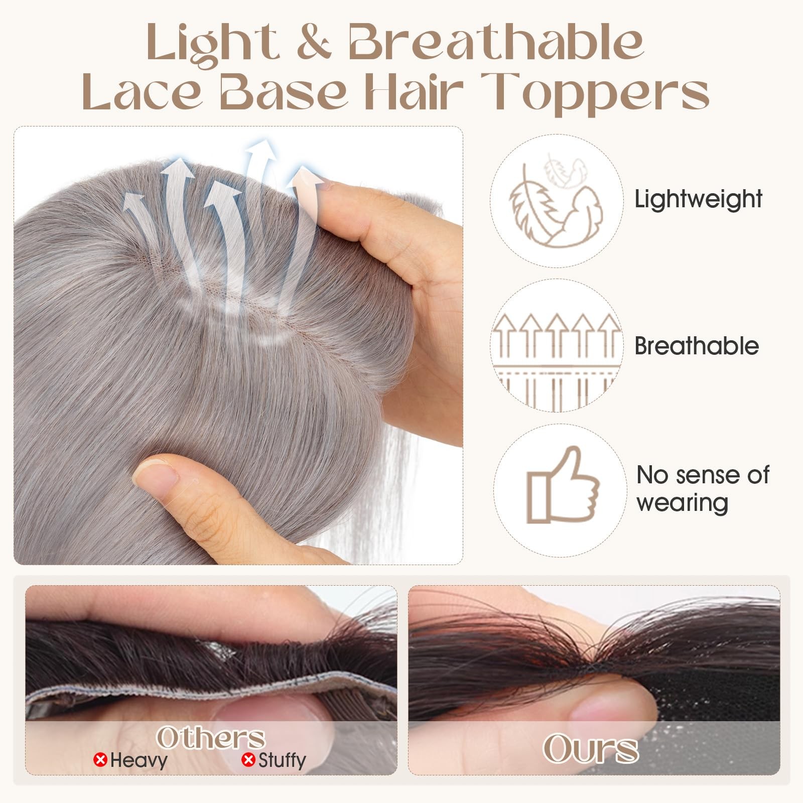 Rich Choices Hair Toppers for Women Real Human Hair 100% Human Remy Toppers f…