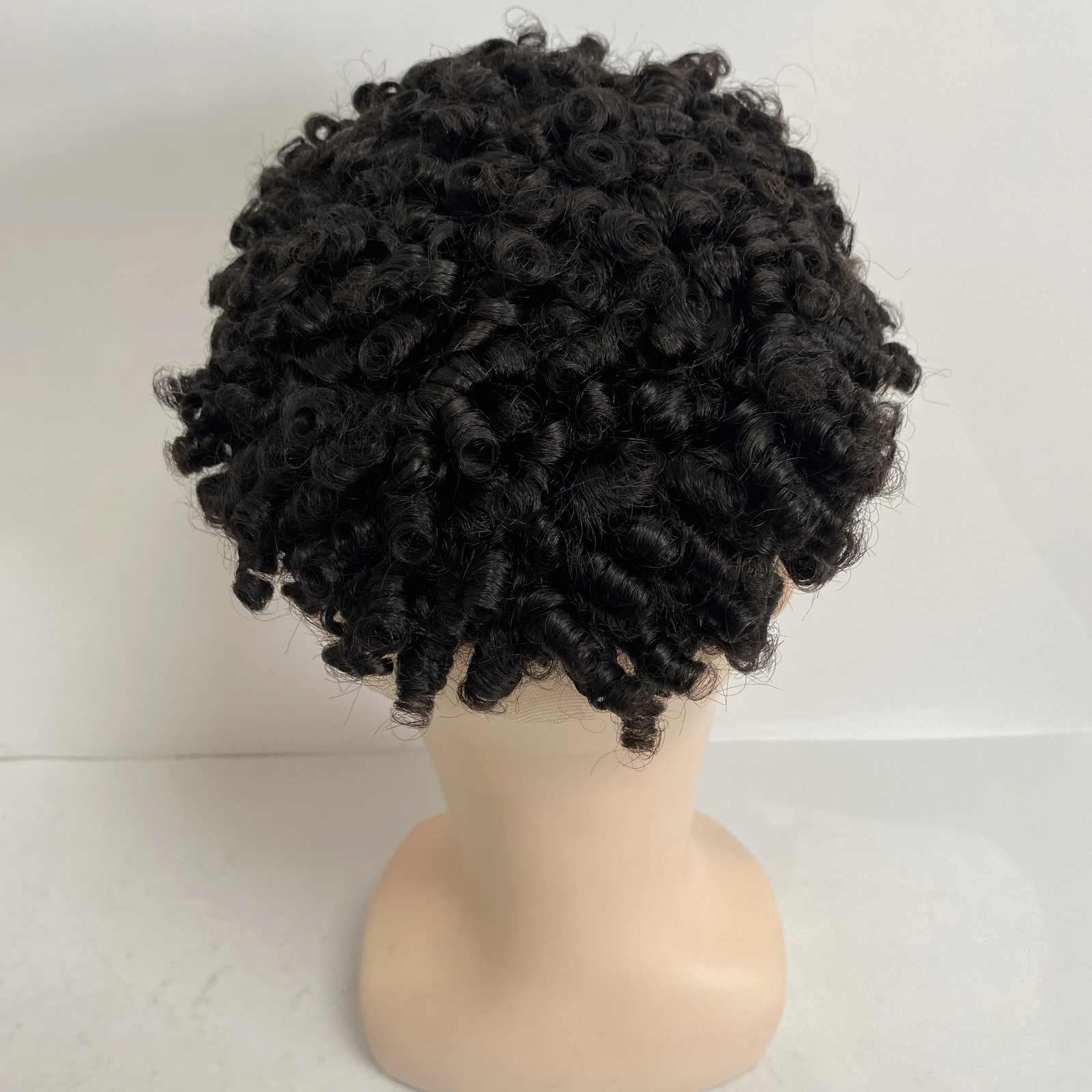 15mm Curl 7×9 Toupee Full Lace Units for Black Men