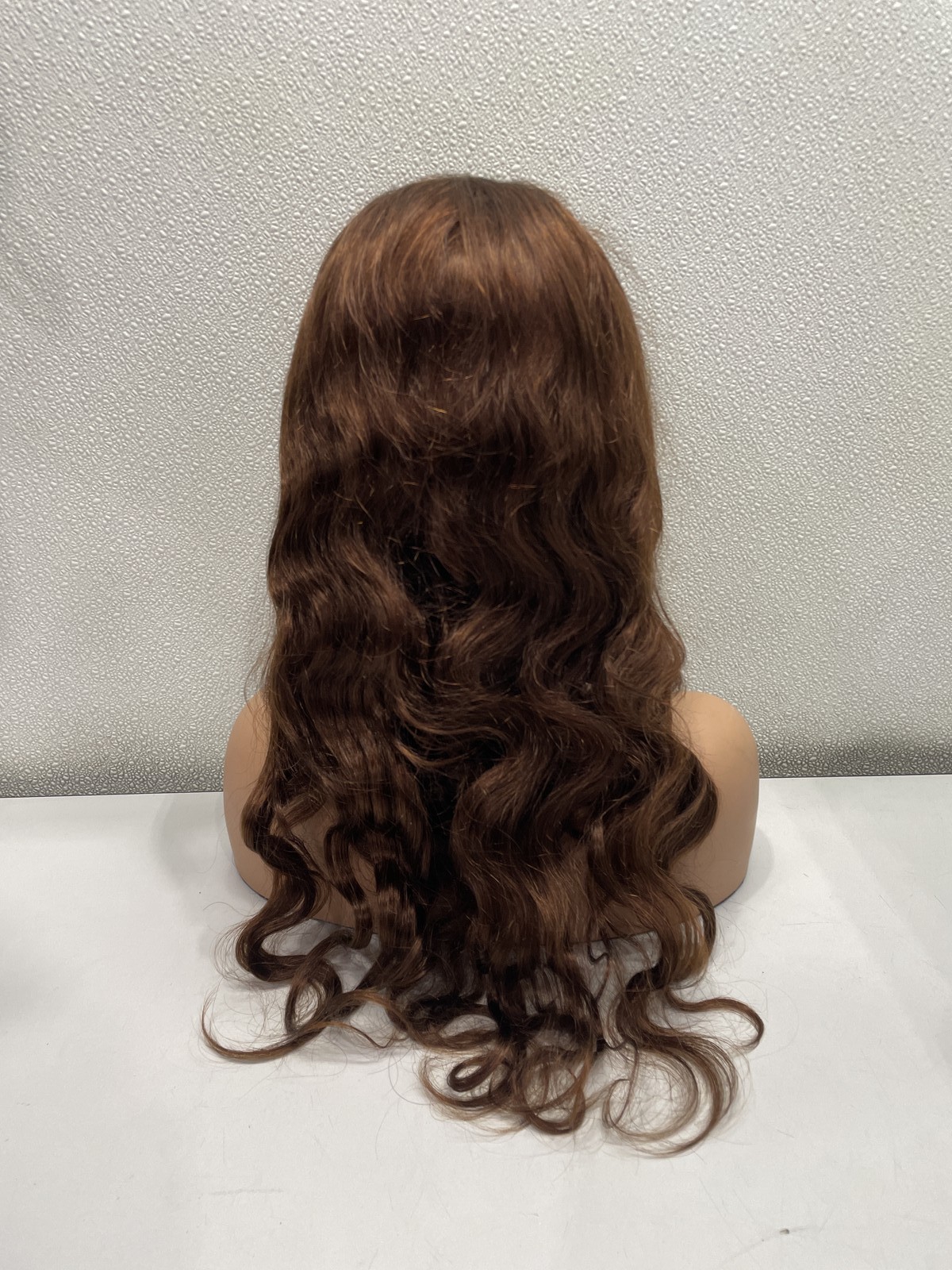 Brown Body Wave Human Hair Blend Glueless Lace Front Wig, 24″