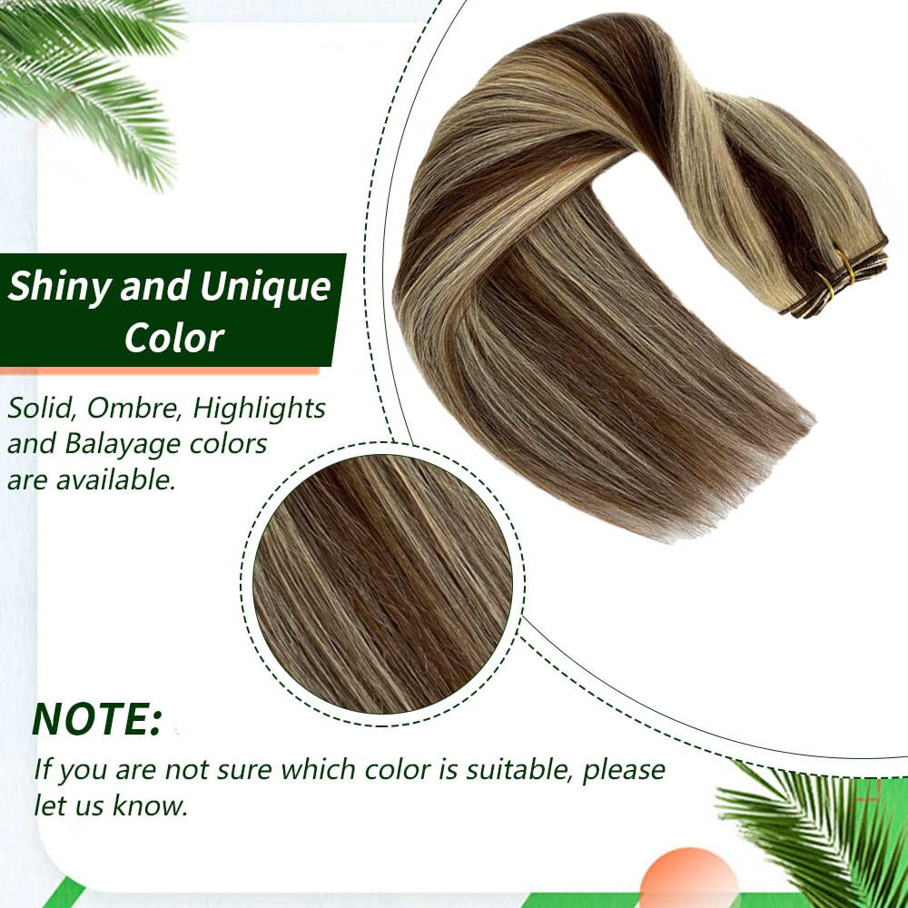 Sew In Weave Weft Human Hair Extensions Real Remy Russian Thick Hair Full Head